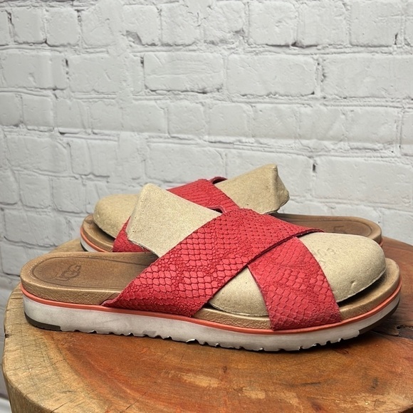 UGG Kari Red Coral Flip Flops - Picture 1 of 13